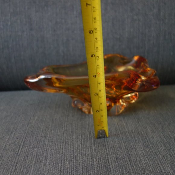 Glass Amber Color Ash Tray - Picture 11 of 11